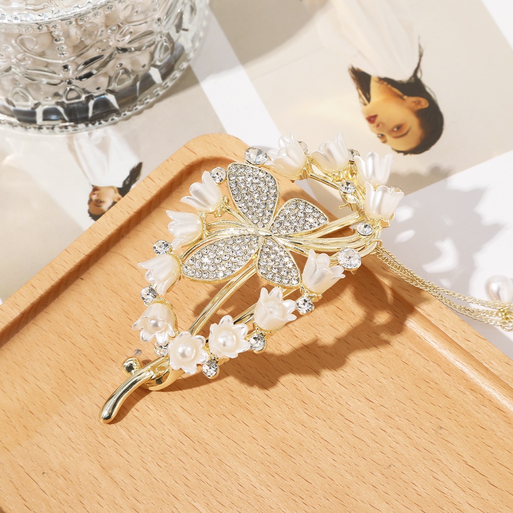 Kẹp tóc HAIMEIKANG kim loại hình bướm đính đá phong cách retro độc đáo