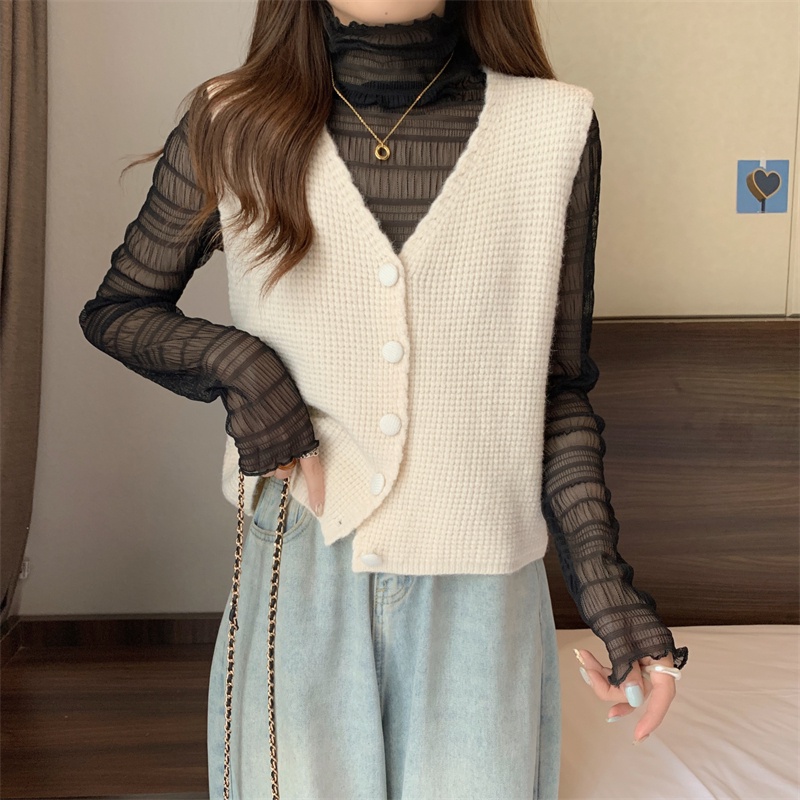 Áo gi lê ghile màu beige nút cài ngắn dành cho nữ màu trơn GILE09