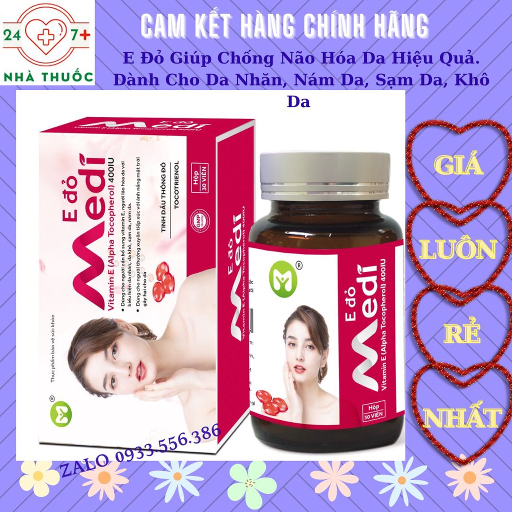 E Đỏ MEDI, TINH DẦU THÔNG ĐỎ, CHỐNG LÃO HÓA DA, LÀM ĐẸP DA