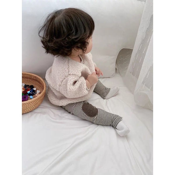 Áo sweater nỉ fom Hàn Quốc unisex cực xinh cho bé