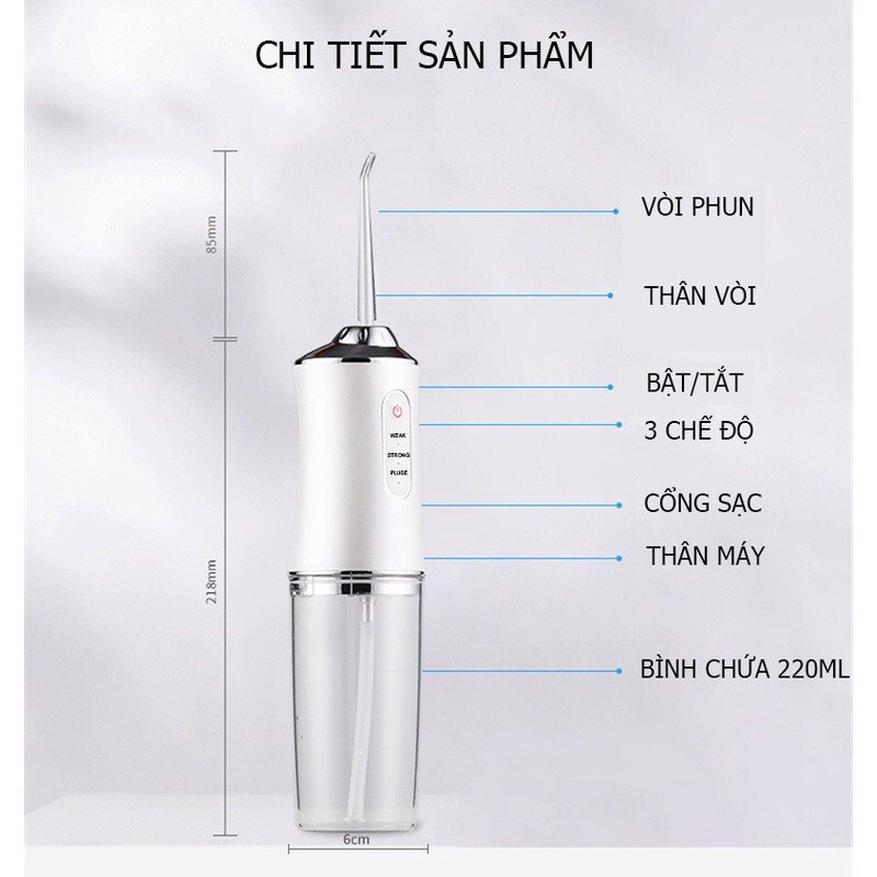 Tăm Nước Nha Khoa Máy Xúc Miệng Làm Sạch Răng Miệng Ngăn Ngừa Sâu Răng Hiệu Quả - CH36