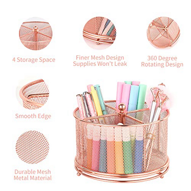 Giá Đỡ Bút Xoay 360 Độ Kèm 4 Ngăn Tiện Dụng