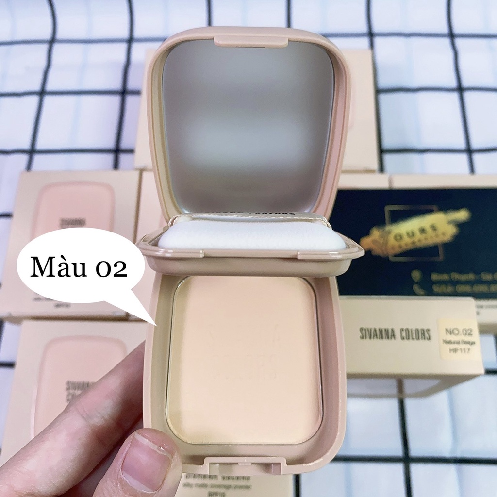 Phấn Phủ Kiềm Dầu Dạng Nén Sivanna Silky Matte Coverage Powder SPF15 HF117