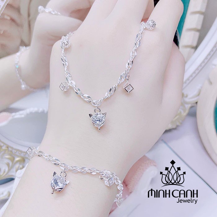 Lắc Tay Bạc Hồ Ly Hộp Đá Minh Canh Jewelry