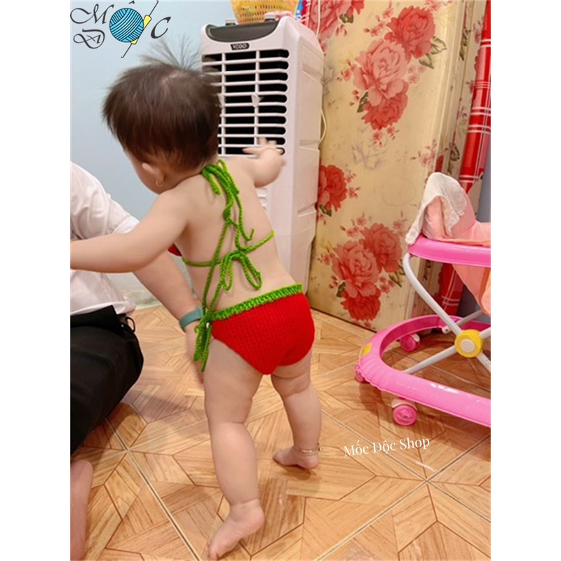 Bikini len cho bé gái - dưa hấu