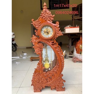 đồng hồ gỗ hương đá cao 1m17 rộng 45 sâu 16