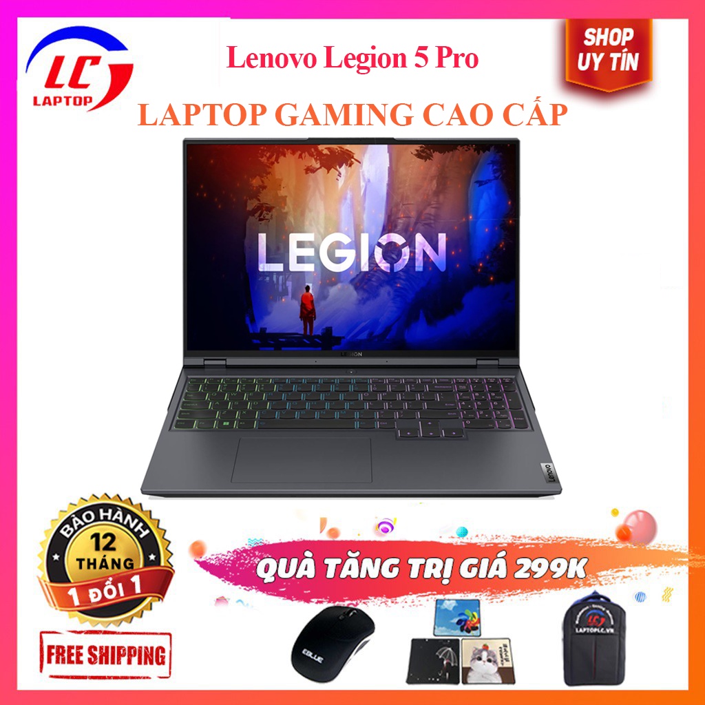 Lenovo Legion 5 Pro 2022_16IAH7H, Laptop Chơi Game {Core i7-12700H, VGA RTX 3060 - 6G, Màn 16 inch 2K, 165Hz, 100% sRGB}