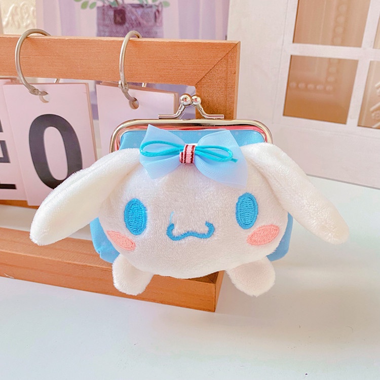 Ví Đựng Tiền Xu Hình Nhân Vật Anime Kuromi Kitty Cinnamoroll Bằng Lông Nhung Dễ Thương Xinh Xắn