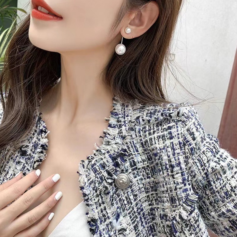 Đôi Bông Tai Dáng Rơi Họa Tiết Ngọc Trai Thời Trang Cho Nữ