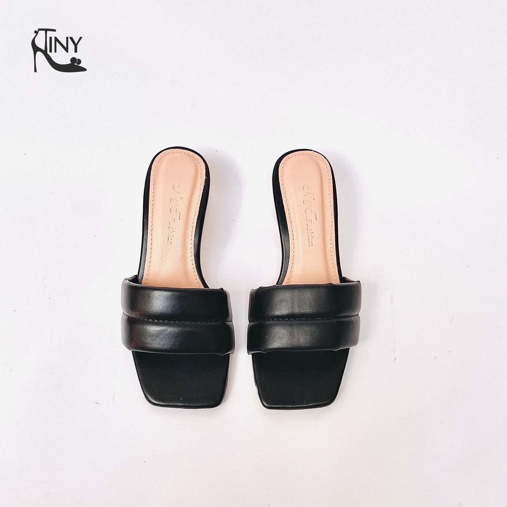 Guốc nữ mũi vuông quai ngang êm chân gót kiểu 4 phân, phong cách hiện đại, trẻ trung  - TiNy Shoes