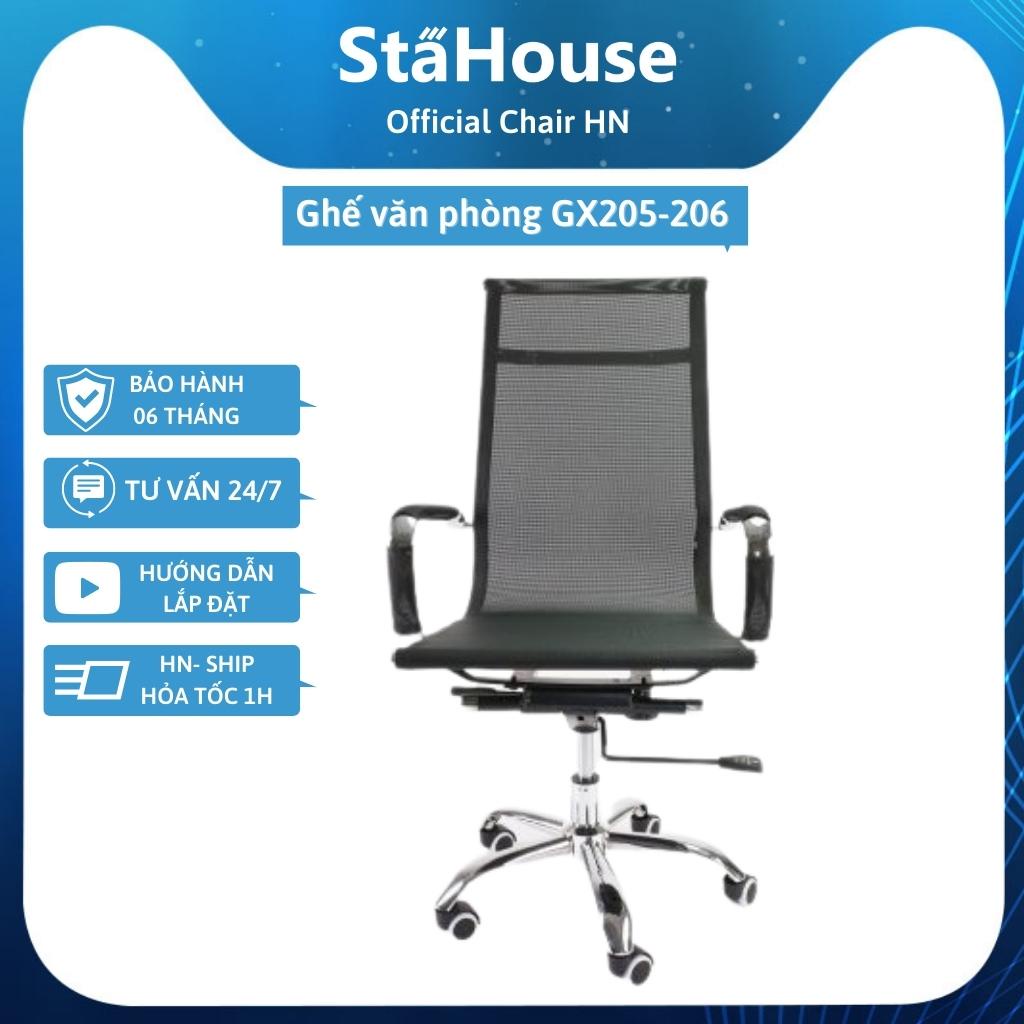 Ghế Văn Phòng Lưng Lưới Chân Xoay GX205-206, Ghế Làm Việc Stahouse Official Chair HN