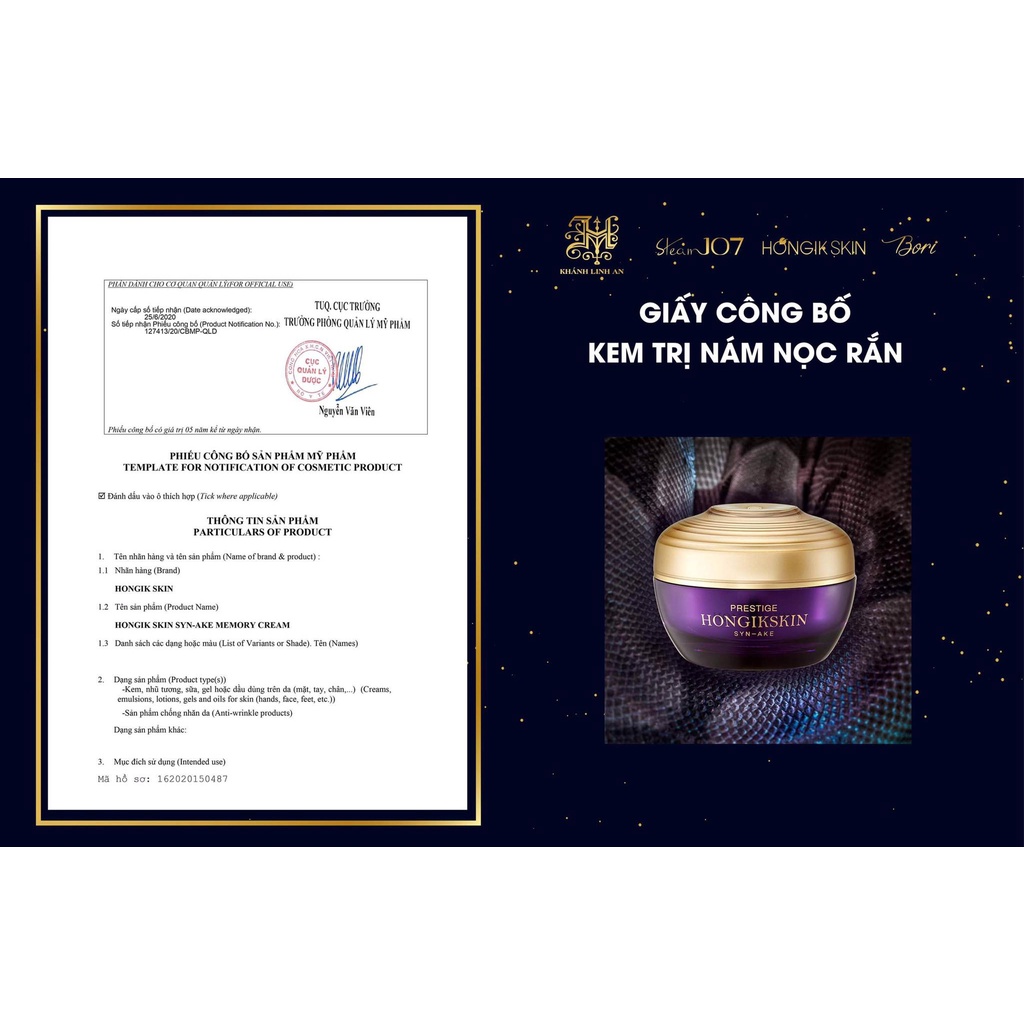 KEM NỌC RẮN HONGIKSKIN SYN-AKE MEMORY CREAM HÀN QUỐC