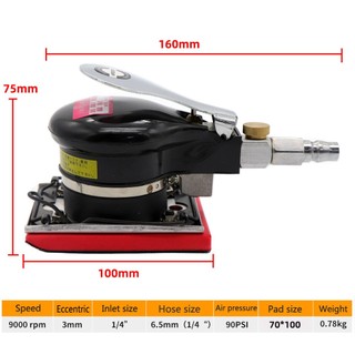 Máy chà nhám hạ cam 75x100mm, máy mài đánh bóng mini Kymyo, máy chà khô dùng hơi vuông SONQUANGPHU8856
