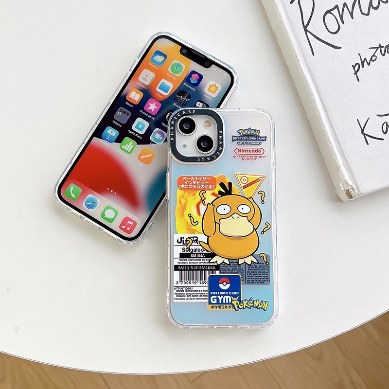 Ốp Điện Thoại Màu Laser In Logo Psyduck Thời Trang Cho iPhone X XS XR 11 12 13 14 Plus Pro Max