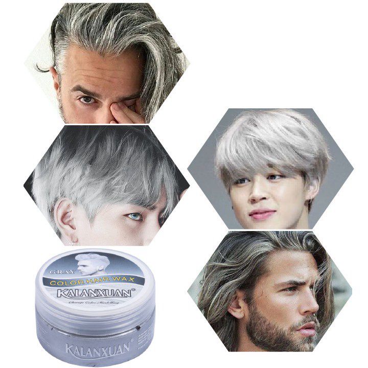 sáp vuốt tóc nam màu xám khói,thuốc nhuộm tóc  ,Sáp vuốt đổi màu tóc tạm thời 120g-[M-FLHSB]