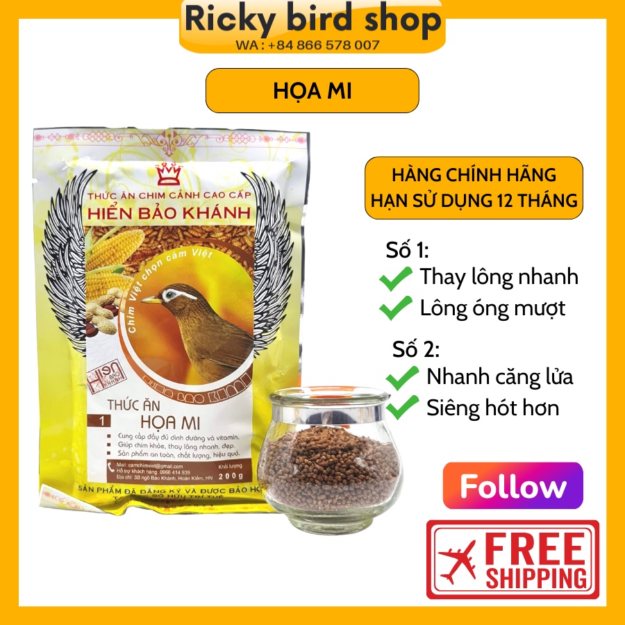 Cám chim họa mi Hiển Bảo Khánh số 1, 2 (Dưỡng, Căng lửa)