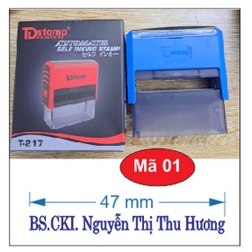 Dấu T 217 Kích Thước 47.14mm Dành Cho Tên Dài Nhiều Ký Tự (dấu Sẵn Mực