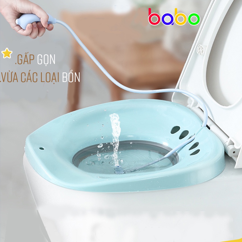 Bô Xông Vùng kín Xông hơi cho mẹ sau sinh Gấp Gọn Ghế xông vùng kín Đặt bồn cầu Tiện Lợi Kèm Vòi xịt nước