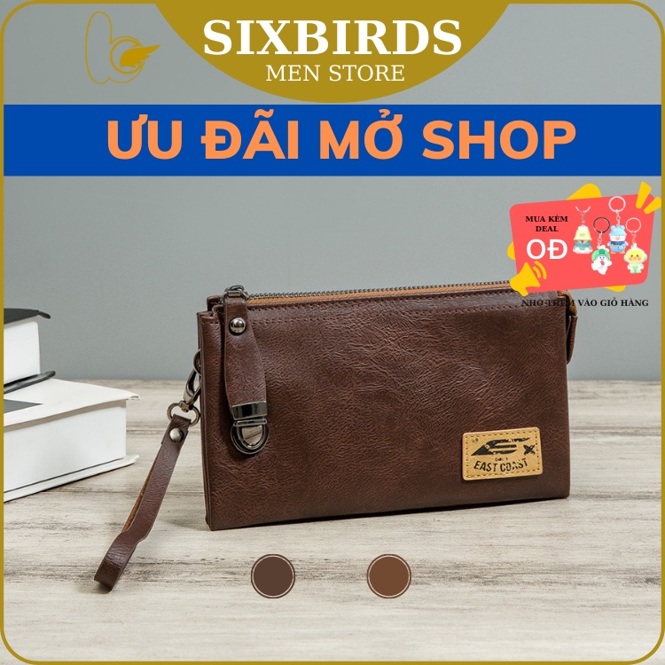 Ví Cầm Tay Da Nam Thời Trang Cao Cấp Đựng Điện Thoại Lớn Phong Cách Hàn Quốc SIXBIRDS
