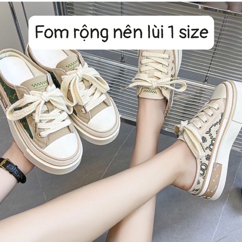 (FROM RỘNG )Sục nữ độn đế OQ17 2022 - sục sneaker nữ bản cao cấp Hàn Quôc [ from rộng]