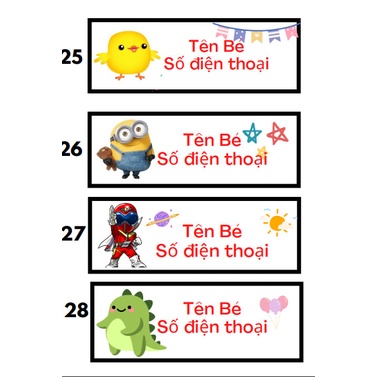 Mác lụa satin in theo tên riêng cho bé theo mẫu 50-100 cái- Phù hiệu cho bé.May trực tiếp vào áo-nhãn mác sài gòn