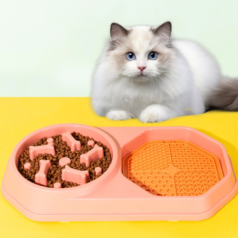 Bát Đựng Thức Ăn 2 Trong 1 Giúp Chống Kẹt Tay Dành Cho Chó