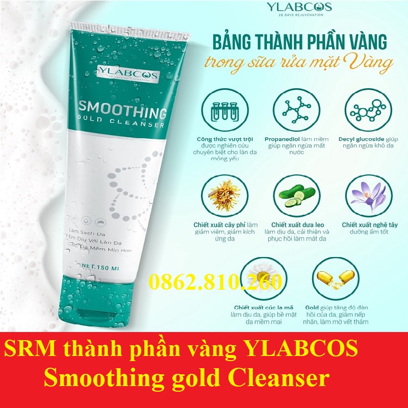 Sữa rửa mặt vàng Smoothing Gold Cleanser Dr Lacir chai 150ml