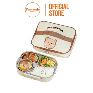 Hộp đựng cơm giữ nhiệt dear bear fantastic - hộp cơm dạng khay -
