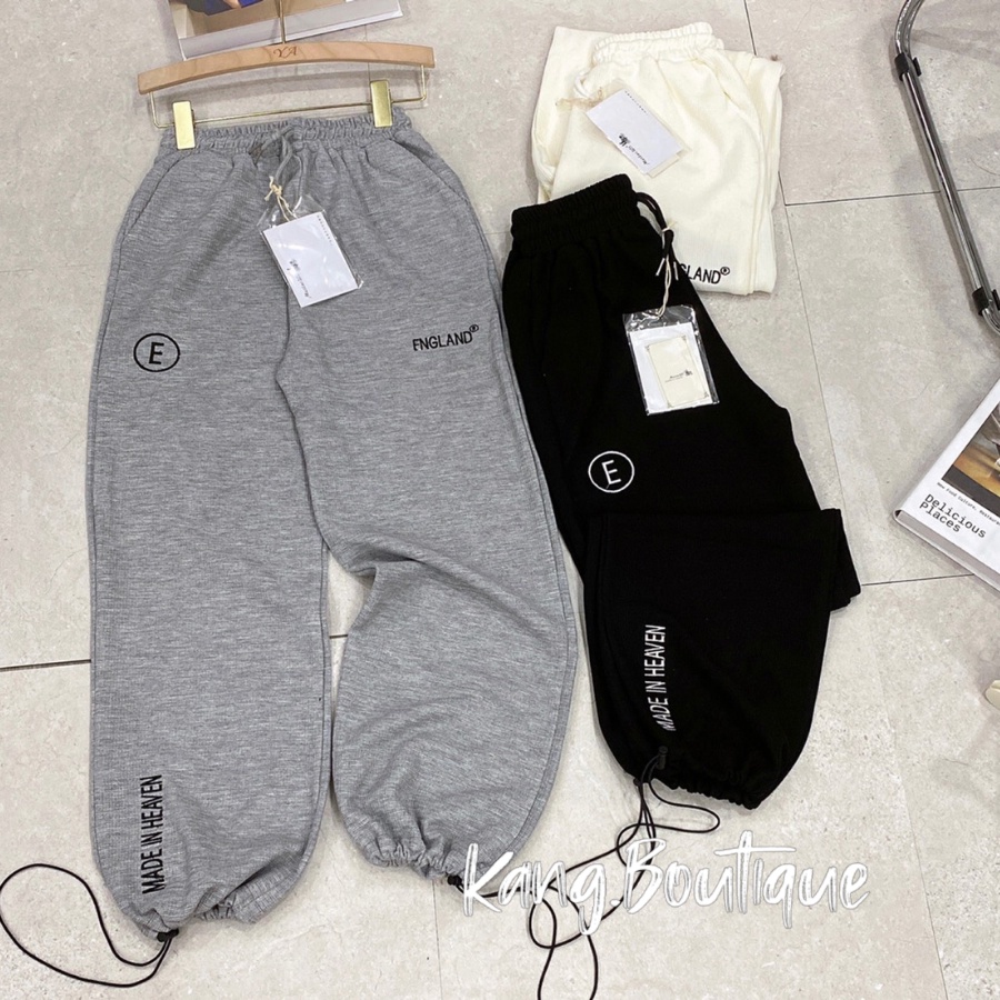 Quần jogger thể thao bigsize quần ống suông cạp cao dây rút mặc 2 kiểu Kang Boutique Mã Q006