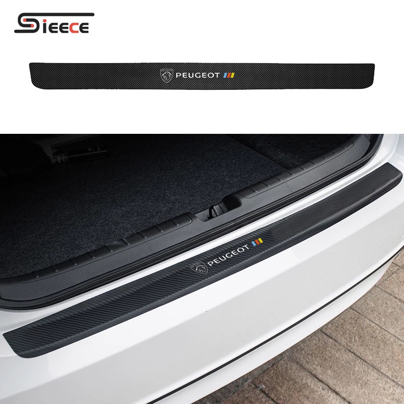 Sieece 1 Chiếc Dán Cốp ô Tô Miếng Dán Chống Trầy Xước ô Tô Sợi Carbon Cốp Sau ô Tô Miếng Dán Xe Phụ Kiện Xe Hơi Cho Peugeot 3008 2008 307 405 207 208 206 306 5008 406 407 308 4008 Rcz 408