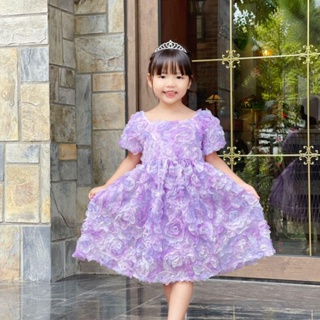 Váy đầm bé gái dáng babydoll hoa nhí, chất thô đũi cổ yếm vintage SHUSHI  DRESS | Shopee Việt Nam