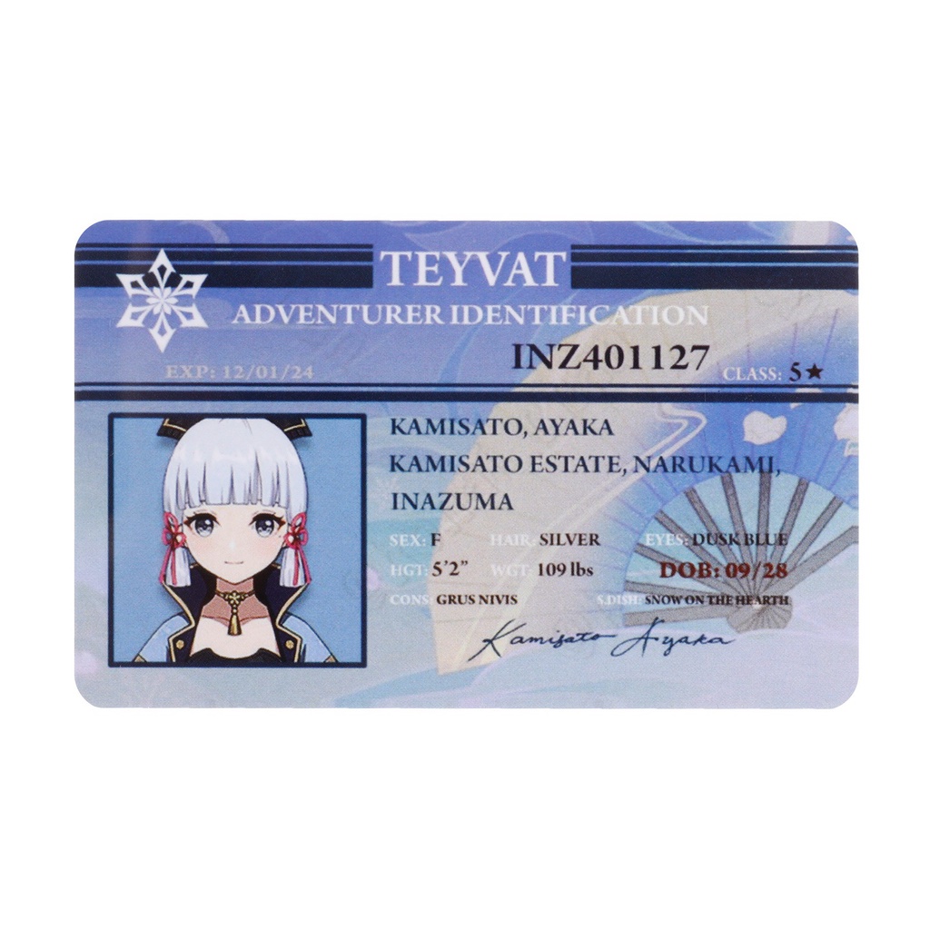 Bộ Thẻ Tên Bằng Nhựa PVC Hình Anime Genshin Vaiden Shogun
