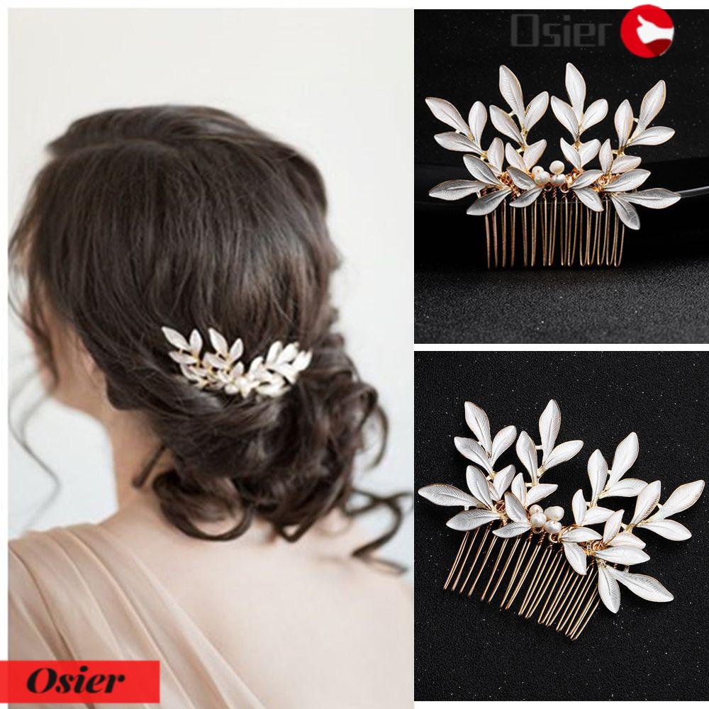 Lược Chải Tóc Hoa OSIER1|Trang Sức Tóc Ngọc Trai|Vương Miện Cô Dâu