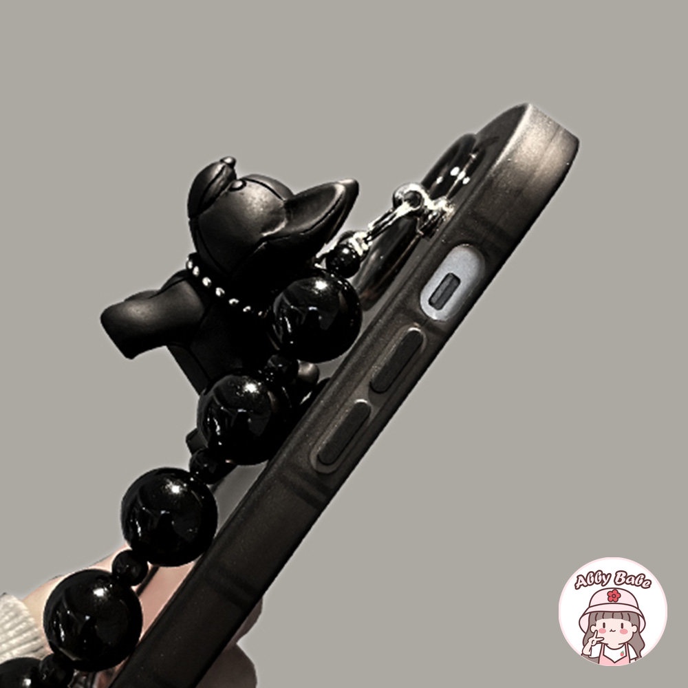 Ốp Điện Thoại TPU Mềm Trong Suốt Chống Sốc In Hình Chó Bull Có Dây Đeo Cổ Tay Cho IPhone 11 7Plus 13 12 11 Pro Max