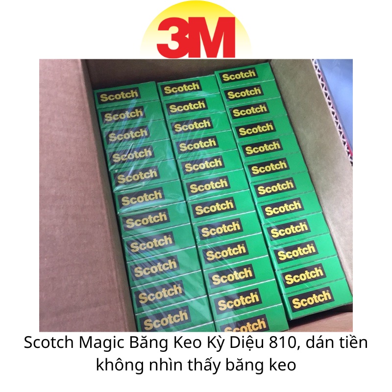 Scotch Magic Băng Keo Kỳ Diệu 810 19mmx32,9m, là loại băng keo mờ dán tiền không nhìn thấy băng keo 70016031976