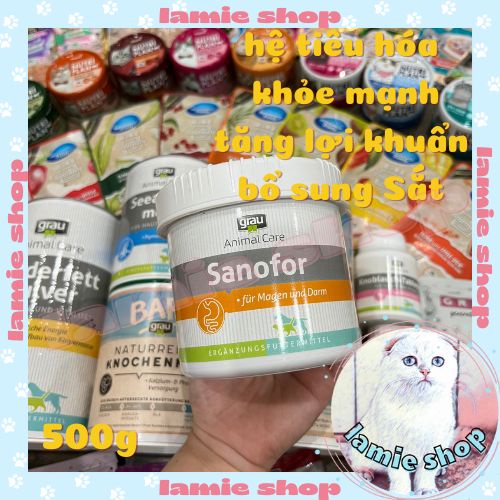 Bùn Moor Sanofor Grau 500g hỗ trợ tiêu hóa cho chó mèo nhập khẩu Đức