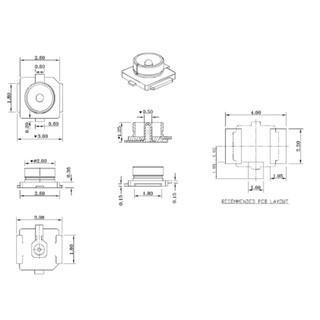 đế anten IPEX U.FL-SMT IPX hàn dán