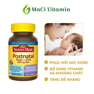 Vitamin cho phụ nữ sau sinh Postnatal Nature Made Hỗ trợ mẹ sau sinh 60