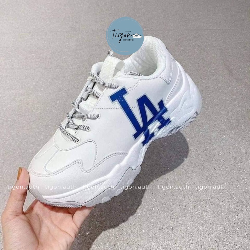 Giày thể thao nữ MLB LA Dodgers Sneaker Big Ball Chunky,  Giày thể thao trắng chính hãng Tigon.auth