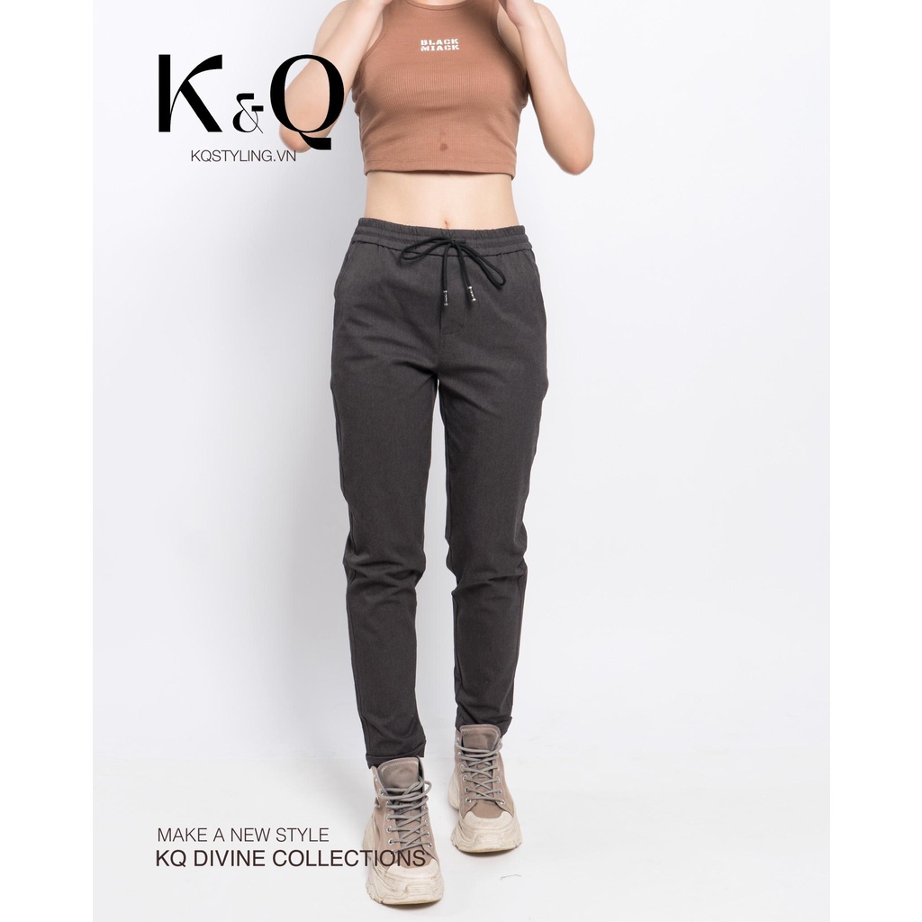 Quần kaki co giãn ống suông xám tiêu KQ STYLING cao cấp