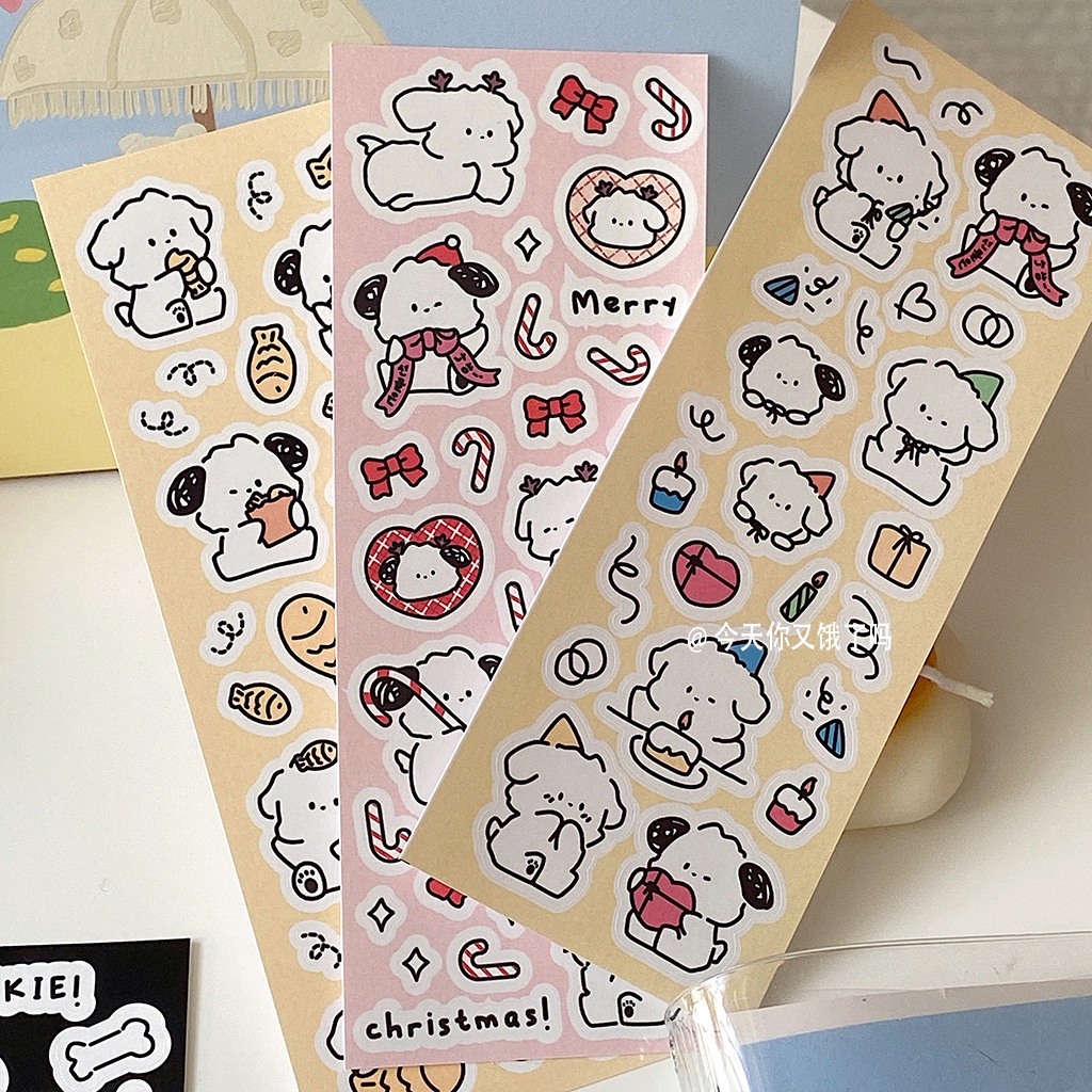 Nhiều Mẫu hình dán sticker cún kim tuyến - hình dán chó con dễ thương phong cách hàn quốc