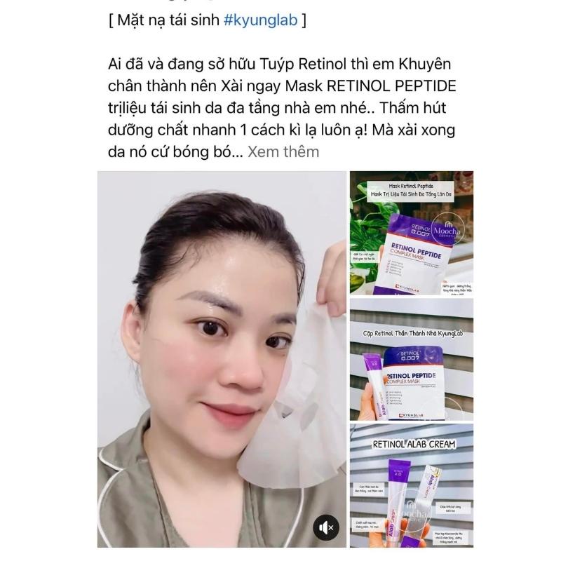 Mặt nạ retinol ,Mặt nạ Retinol Peptide Complex Kyung Lab  tái tạo da, làm trắng da và dưỡng da săn chắc, căng mịn da