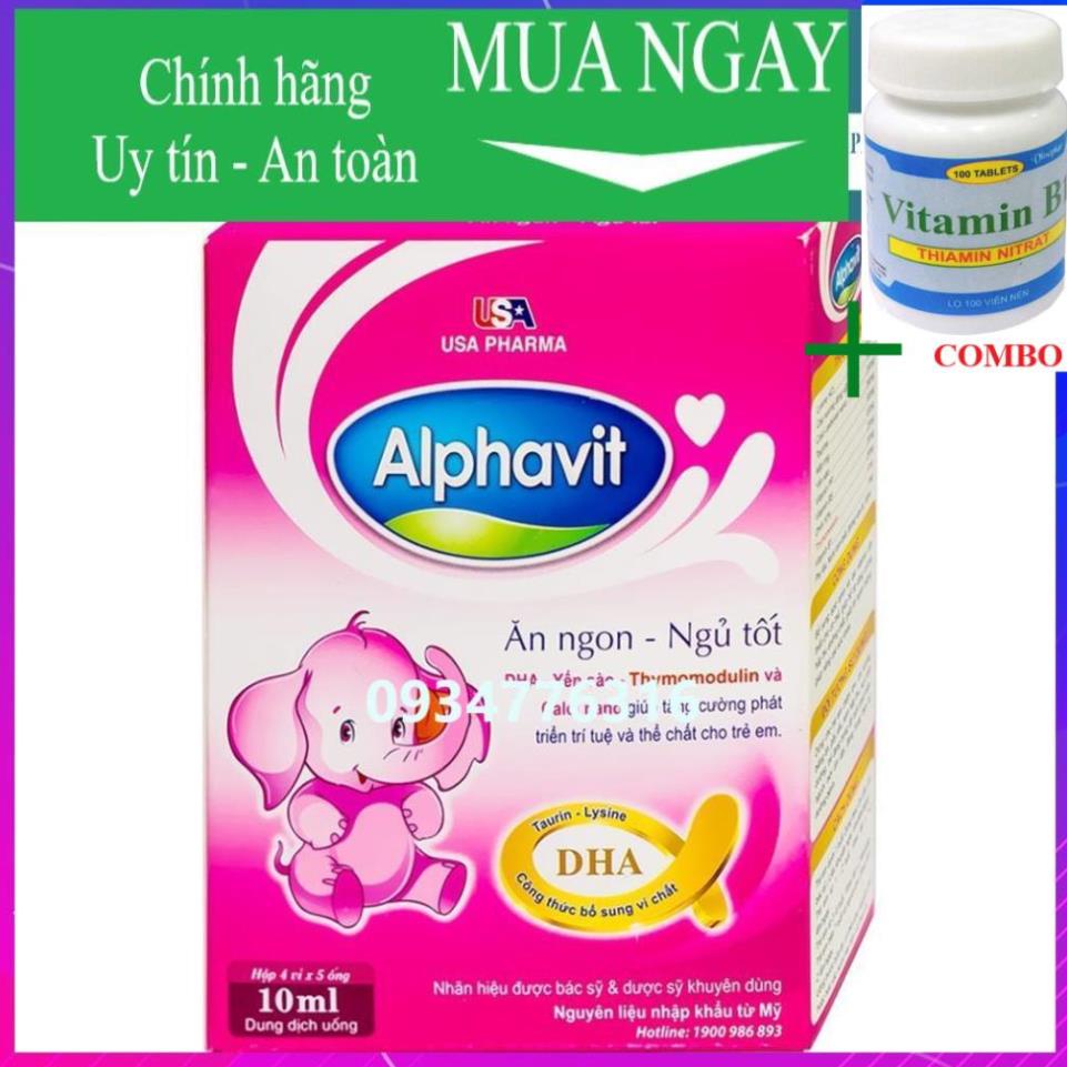 Combo Vitamin B1 chai 100 viên+ ALPHAVIT ĂN NGON giúp bé ăn ngon ngủ tốt ,bé thông minh