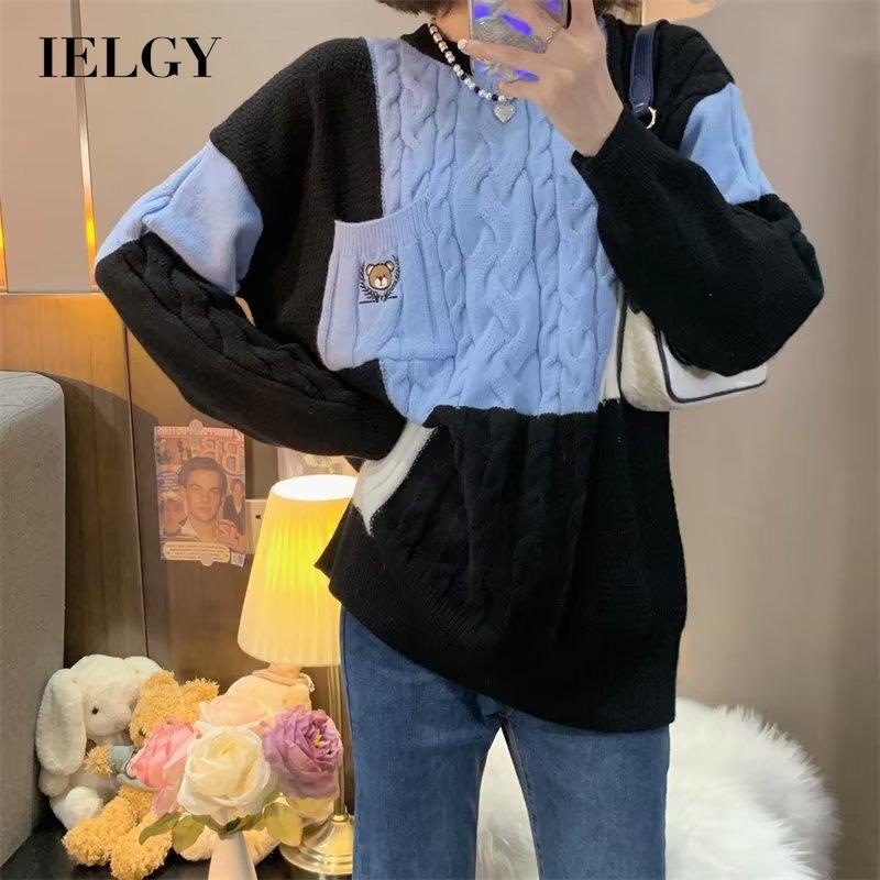 IELGY      Áo sweater Dáng Rộng Dày Dặn Ấm Áp Thời Trang hong kong Cho Nữ