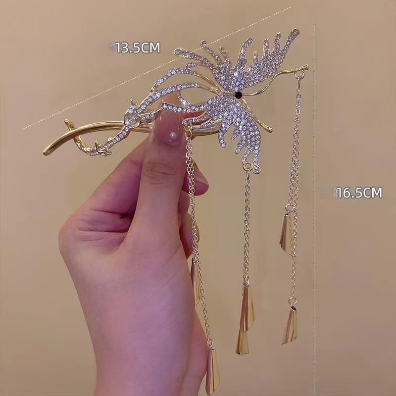 Kẹp Tóc Bướm Dạng Xoắn Đính Đá Cao Cấp Sang Trọng Nhẹ Nhàng Và Sang Trọng Dành Cho Bạn Nữ Tóc Xoăn Trên Đầu