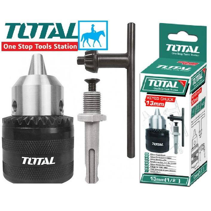 Đầu khoan kèm khớp nối TOTAL TAC451301.1 khả năng khoan 1.5-13mm kích thước kết nối 1/2inch, Bh 6 tháng