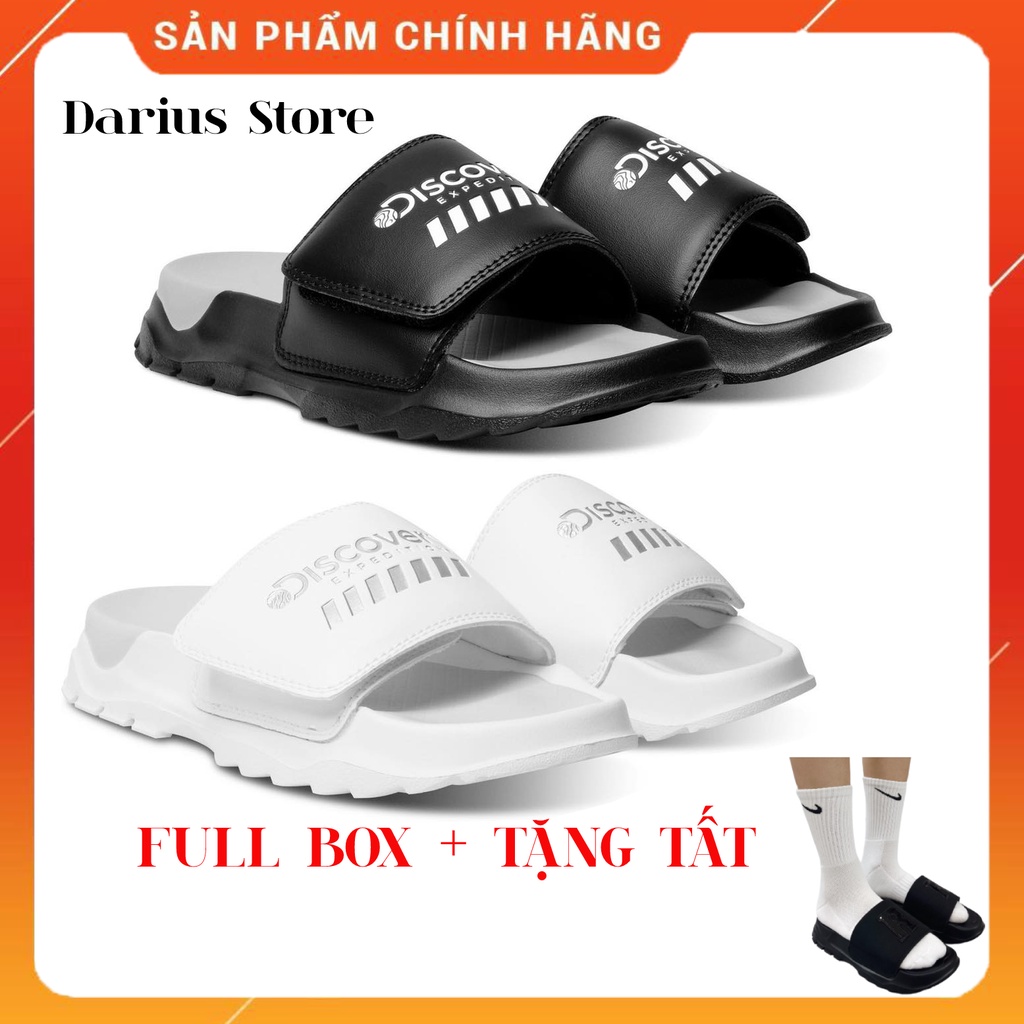 Dép DISCOVERY Hottrend nam nữ quai ngang Unisex đế bánh mì cao size chuẩn [FULL BOX]