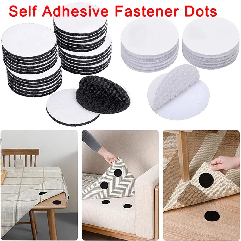 Velcro Tròn, Băng gai dính, khóa nhám,có sẵn keo dán, Hình Tròn Màu Đen Và Trắng