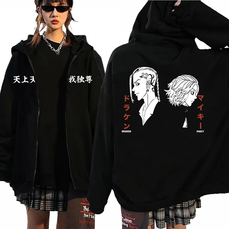 Áo hoodie in hình Gambar Valhalla Tokyo Revengers Khoác Hoodie Anime Đồ Họa Áo Hoodie Nam Nữ Thể Thao Tokyo Revengers
