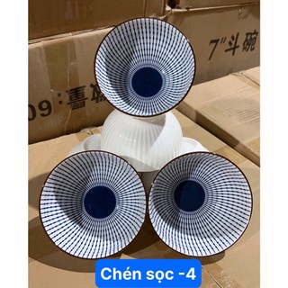 combo 10 chén sứ hoa văn cổ đại